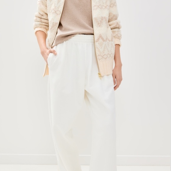 Varley Women's Cream and White Wide Leg Pants